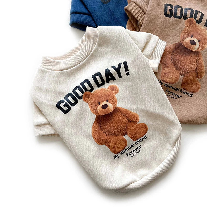 Dogs Winter Cute Costume Pet Clothes Cartoon Bear Pet Shirt Puppy Clothes Pet Jacket for Small Medium Dog Cat Chihuahua Costume