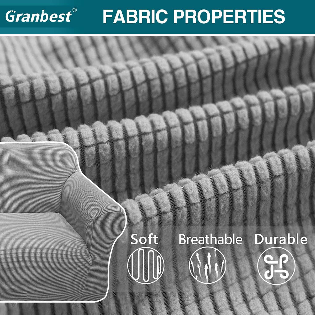 High Stretch Sofa Covers 3 Seater Super Soft Stylish Couch Covers for Dogs Pets Cats Jacquard Spandex Non Slip Sofa Slipcover for Living Room Furniture Protector (3 Seater, Light Gray)