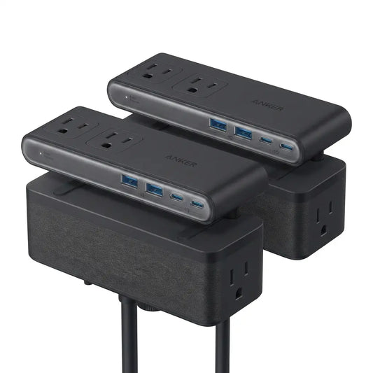 10 in 1 Clamp Power Strip with USB C Charging, Desk Mounted Extension Outlet with Surge Protection