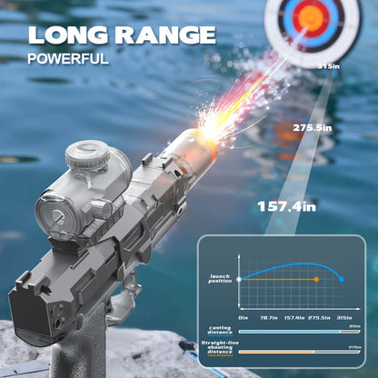 Ultimate Electric Water Gun - Automatic Continuous Firing Squirt Gun with Long Range, Lights & Fun for Outdoor Swimming Adventures!
