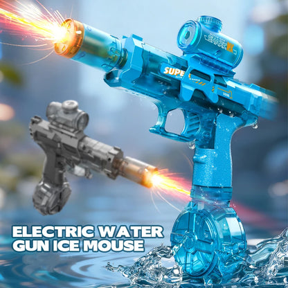 Ultimate Electric Water Gun - Automatic Continuous Firing Squirt Gun with Long Range, Lights & Fun for Outdoor Swimming Adventures!
